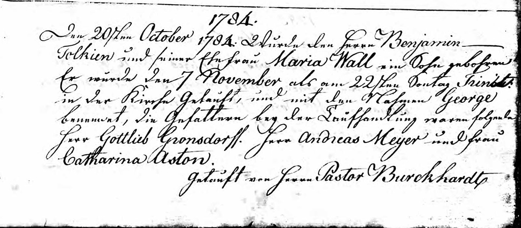 1784_запись_о_рождении_Джорджа_Толкина